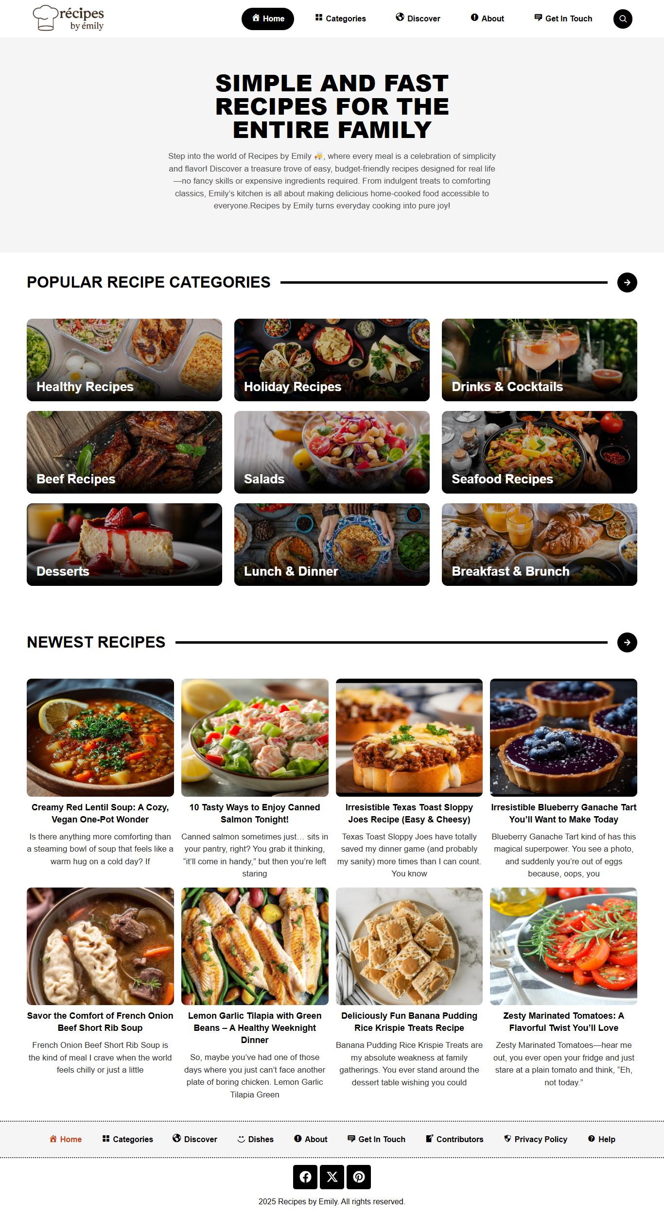 Template WordPress Blog food